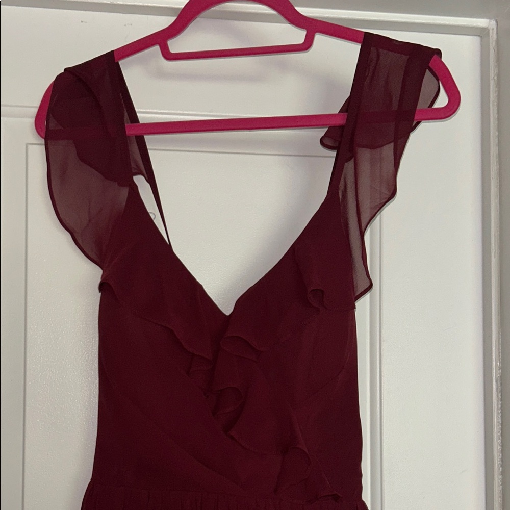 Azazie Deep Red Maxi Dress - Picture 2 of 4